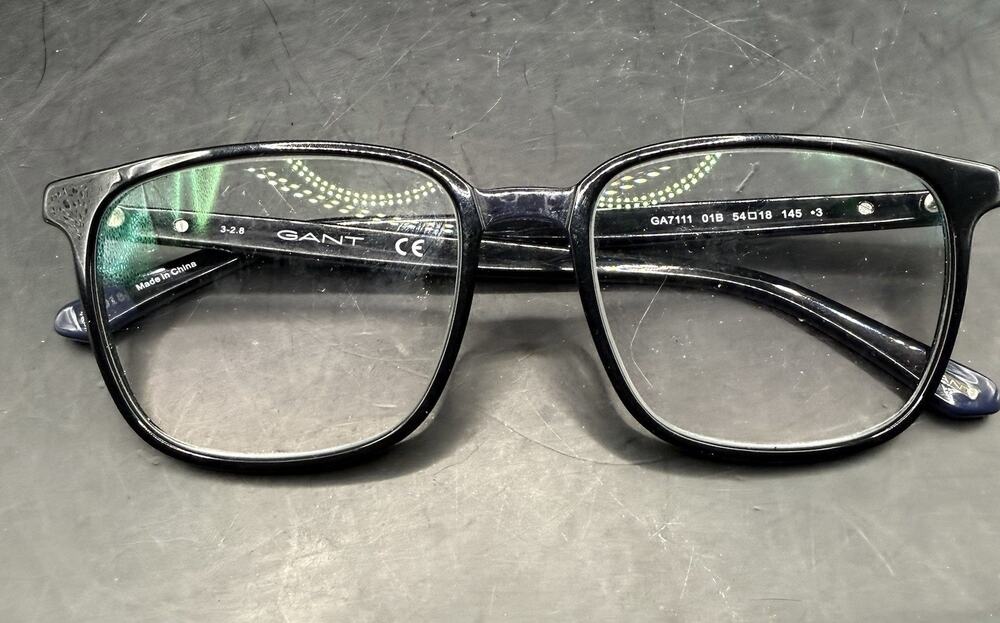 GANT GA7111 01B Black 54-18-145 Mens Eyeglasses Square Plastic Full Rim Frames